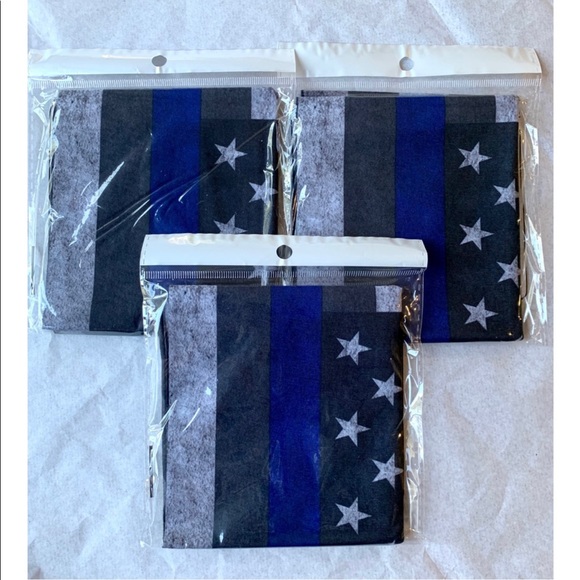 NWT 3-Pack Thin Blue Line Police Patriotic USA Neck Gaiter Balaclavas Bandanas - Picture 3 of 3